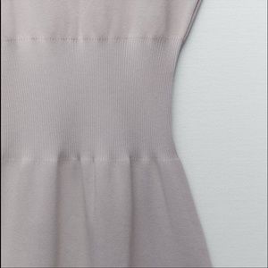 Zara Gray Ruched Waist Knit A Line Mini Dress Size S